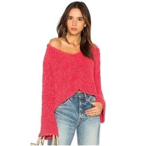 Free People small pink oversized knit sweater
